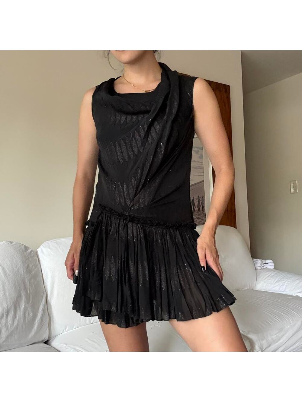 Chloe black silk mini dress